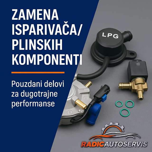 Zamena isparivača/plinskih komponenti